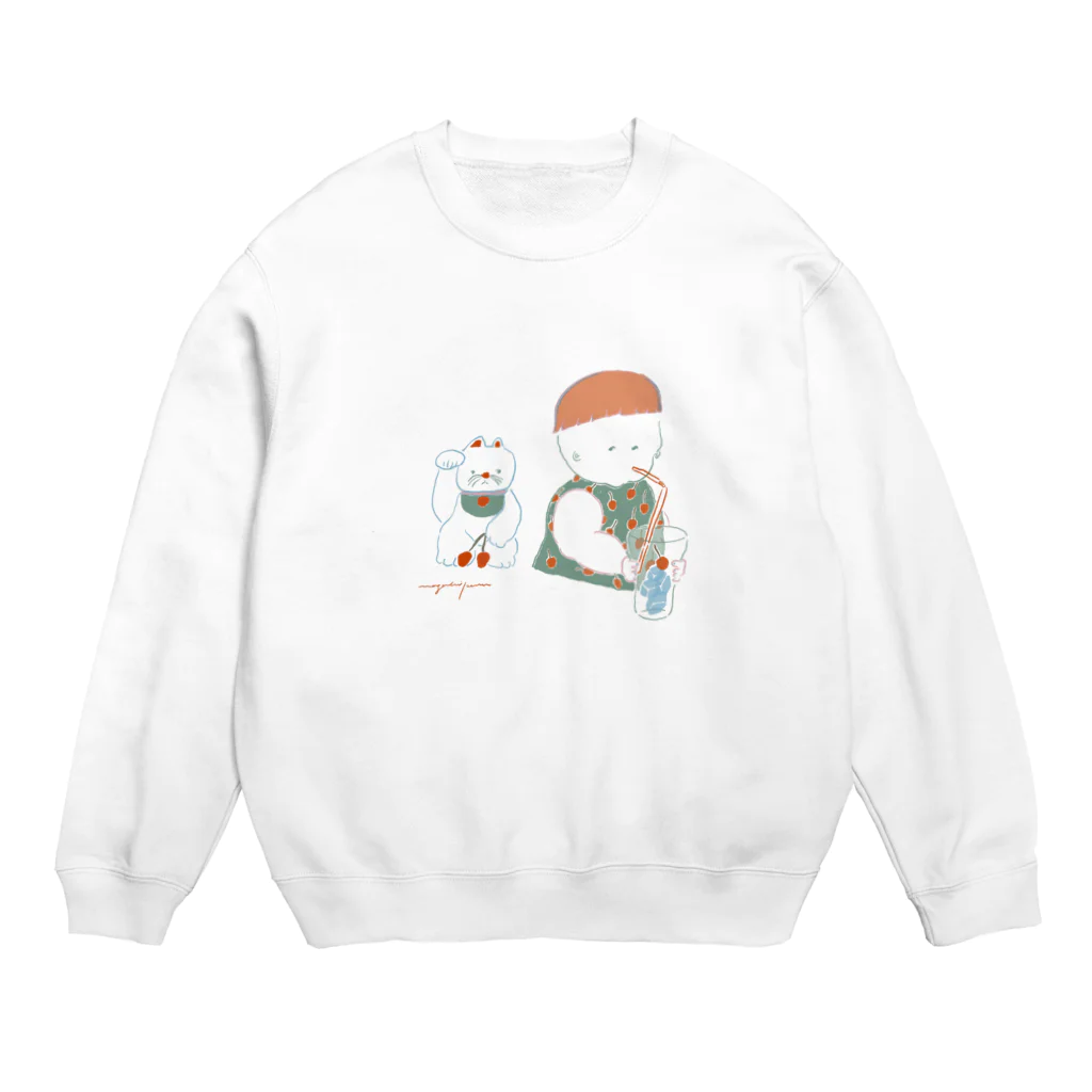 ナガキパーマのこのさくらんぼは招かれないぞ Crew Neck Sweatshirt