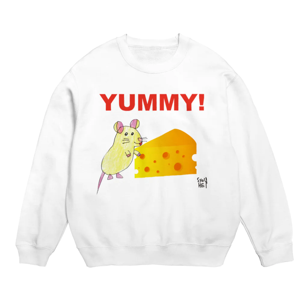 ★いろえんぴつ★のちーずねずみさん Crew Neck Sweatshirt