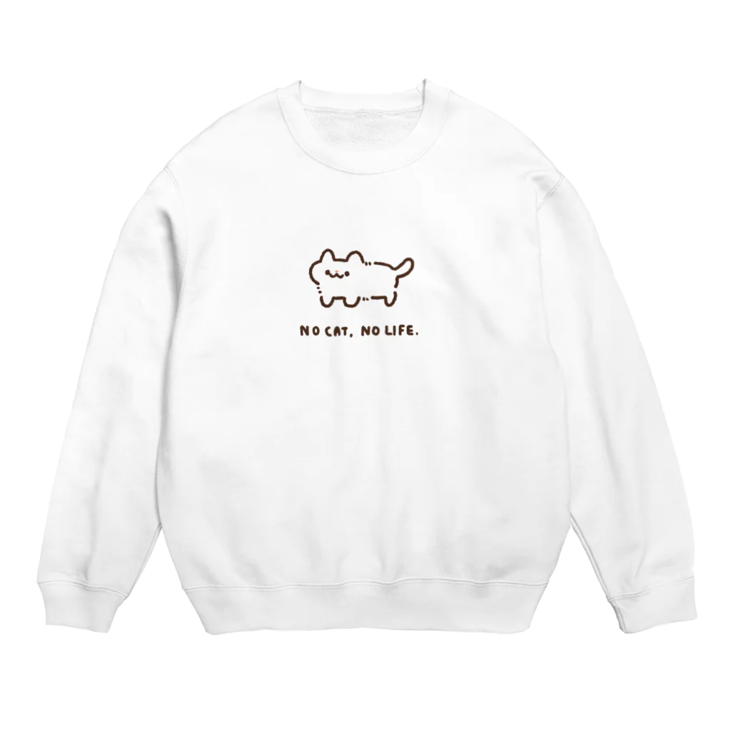 まよはうすのNO CAT, NO LIFE. Crew Neck Sweatshirt