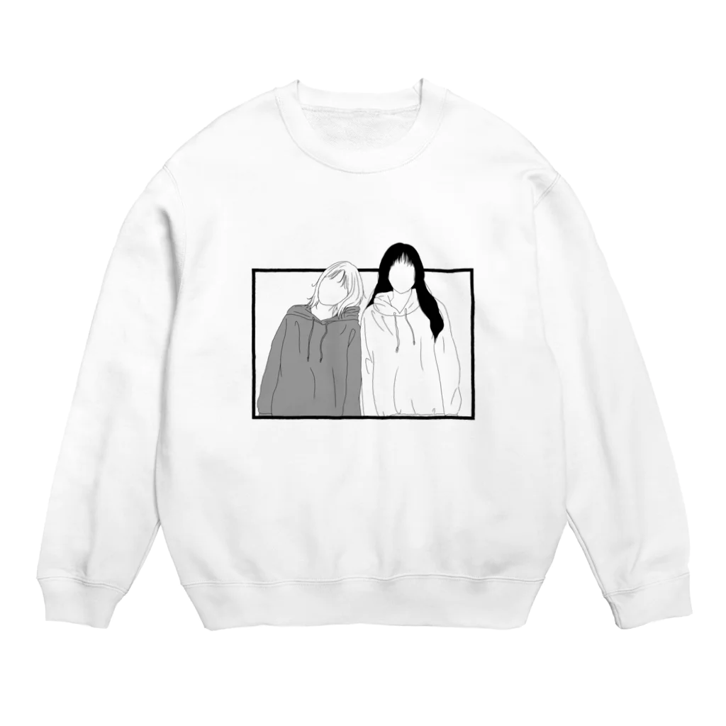 NoTaのフレンズ＊モノクロ顔なし Crew Neck Sweatshirt