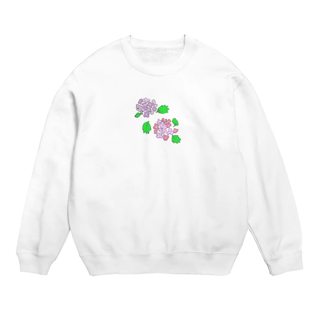 usagi-cuteの紫陽花 Crew Neck Sweatshirt