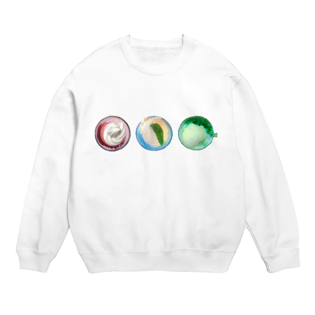 青色販売所の3種類のクリームソーダ Crew Neck Sweatshirt