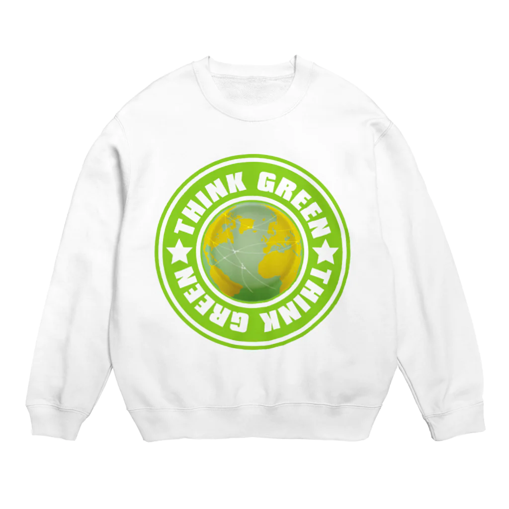 AURA_HYSTERICAのThink_Green Crew Neck Sweatshirt