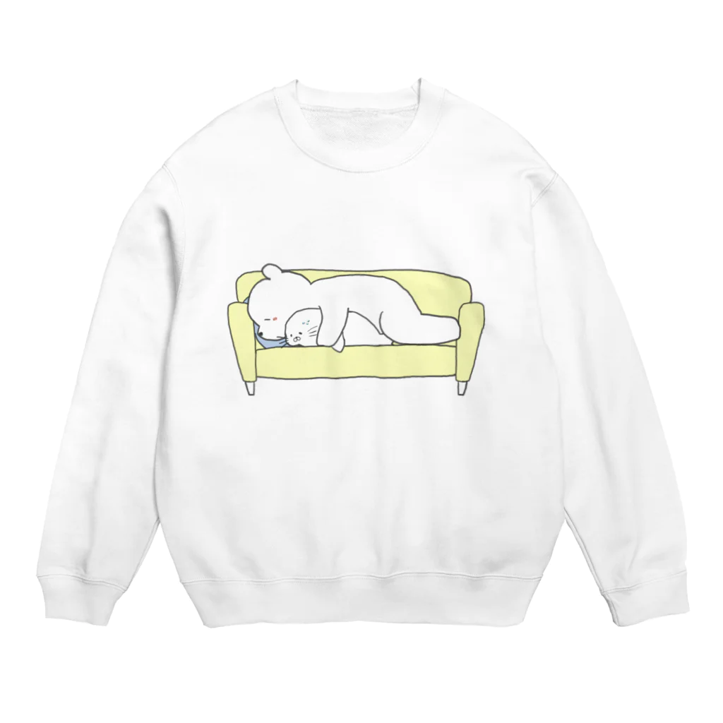 ぽちょむきんのしろくまくんとあざらしくん Crew Neck Sweatshirt