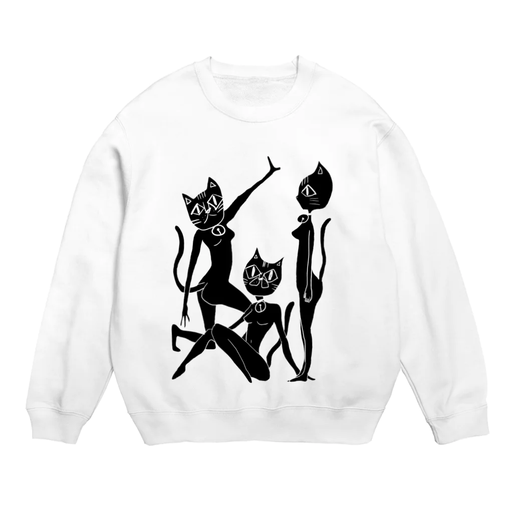 岡モトトロのにゃにゃにゃ Crew Neck Sweatshirt