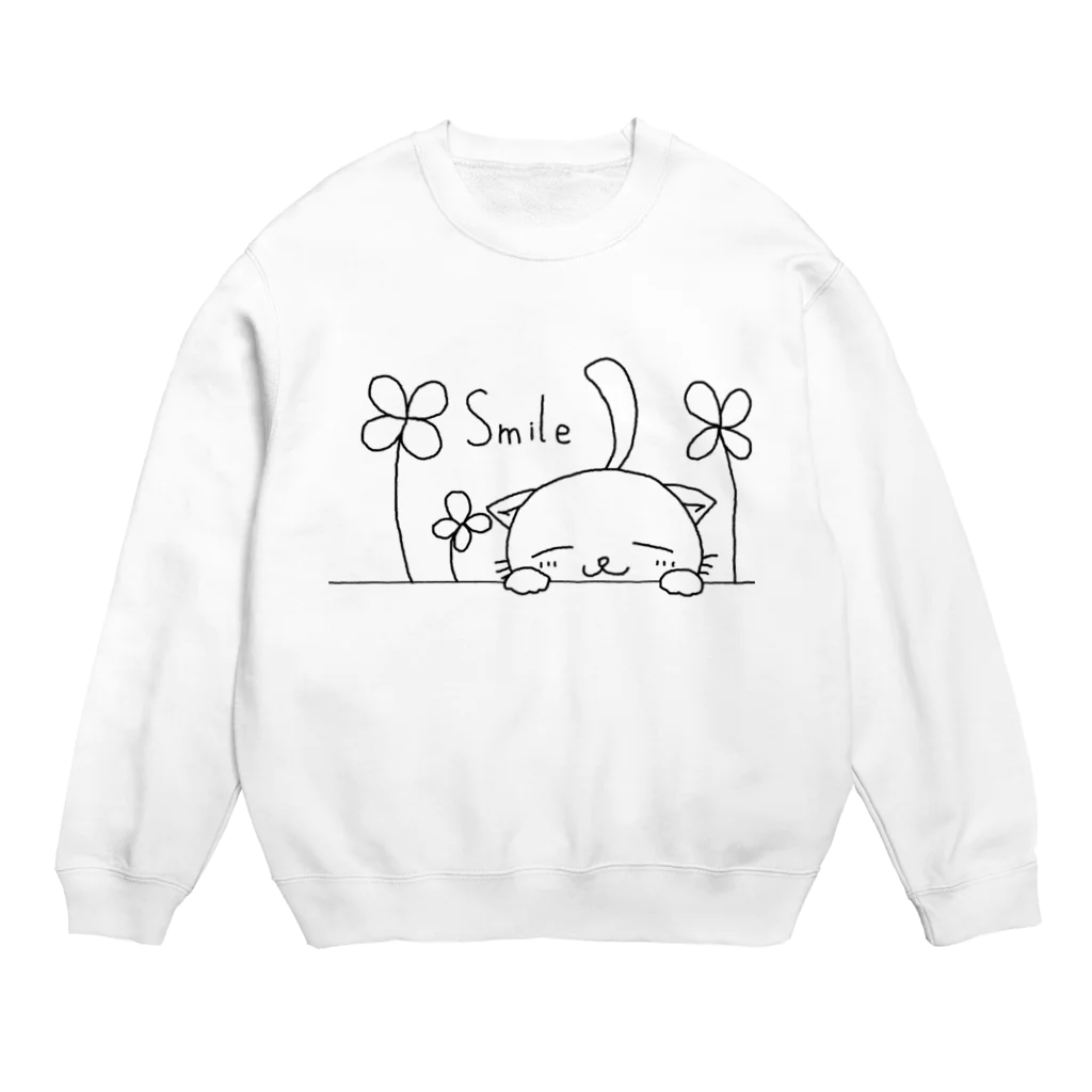 川原ナツミの大福ネコSmile(黒ライン） Crew Neck Sweatshirt