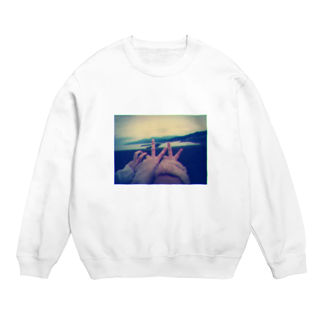 へらこふのピースサイン Crew Neck Sweatshirt