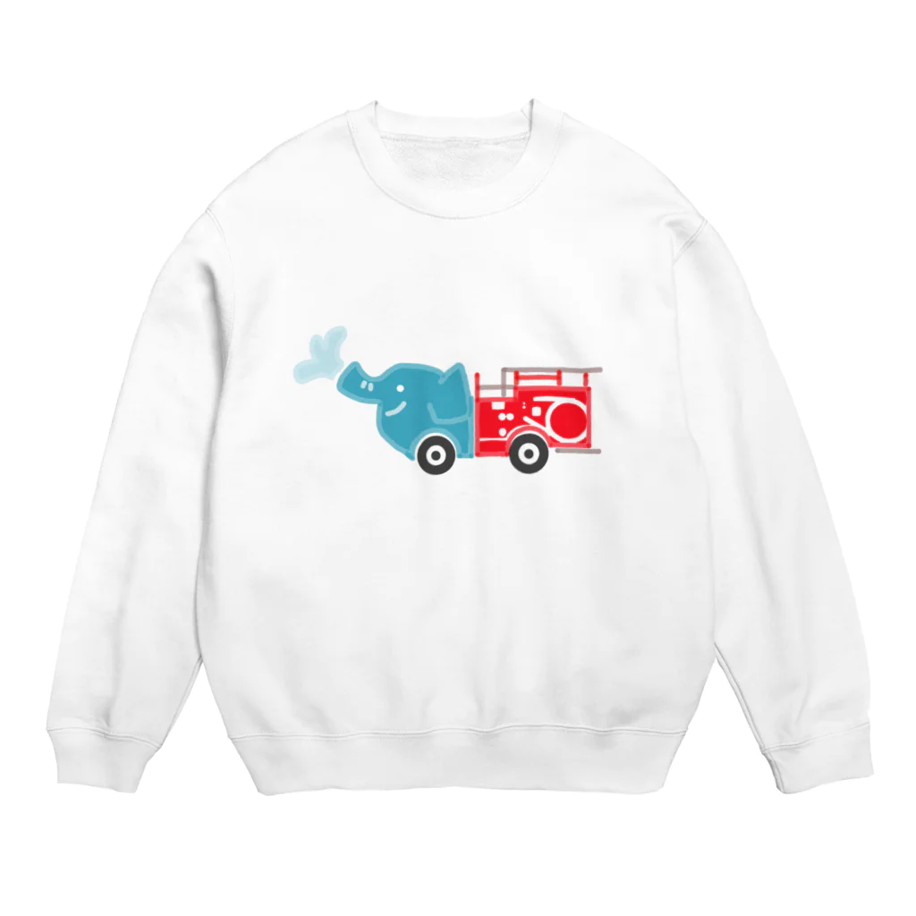 rokugatsunoumiのゾウの消防車 Crew Neck Sweatshirt