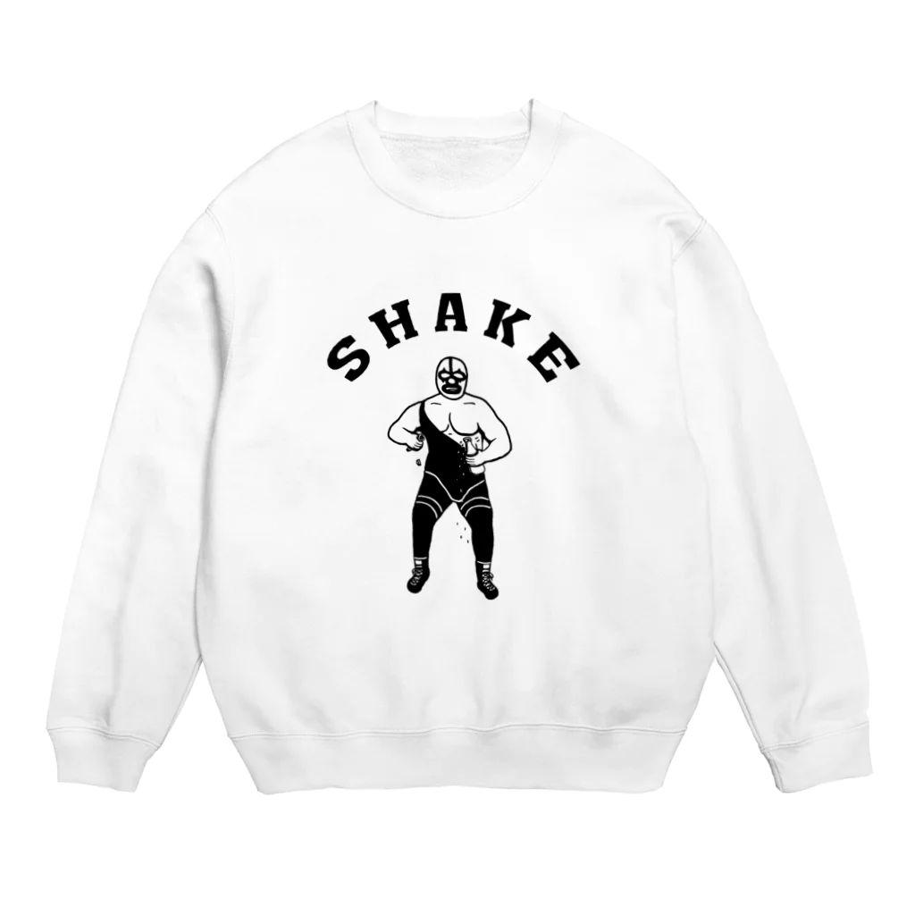 AliviostaのShake マスクマン プロレスラー イラストアーチロゴ Crew Neck Sweatshirt