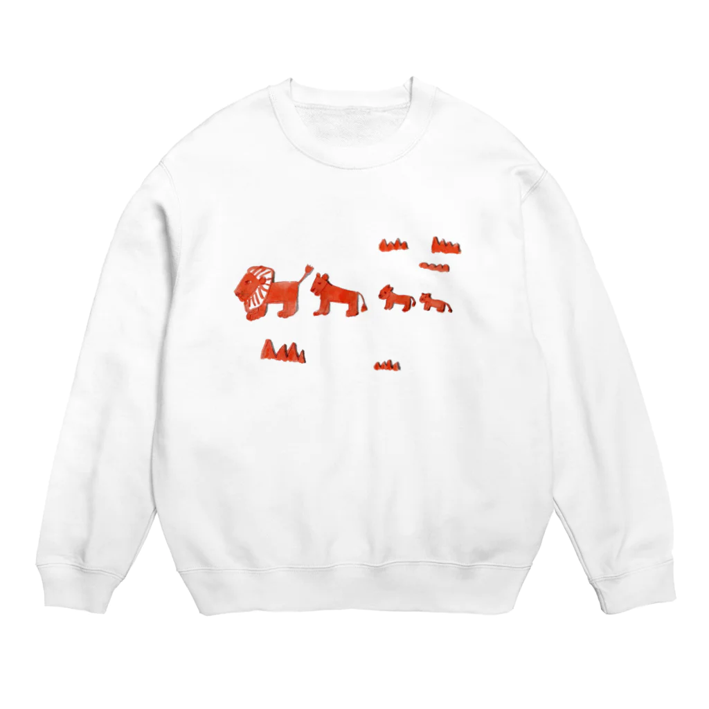 山崎綾子のあれこれのらいおん親子 Crew Neck Sweatshirt