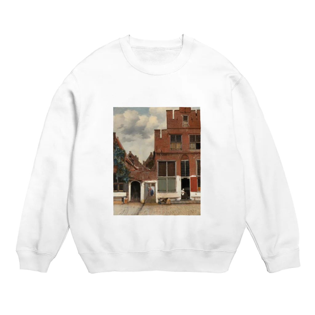 Art Baseの小路 / フェルメール (View of Houses in Delft (The little Street) 1658) Crew Neck Sweatshirt