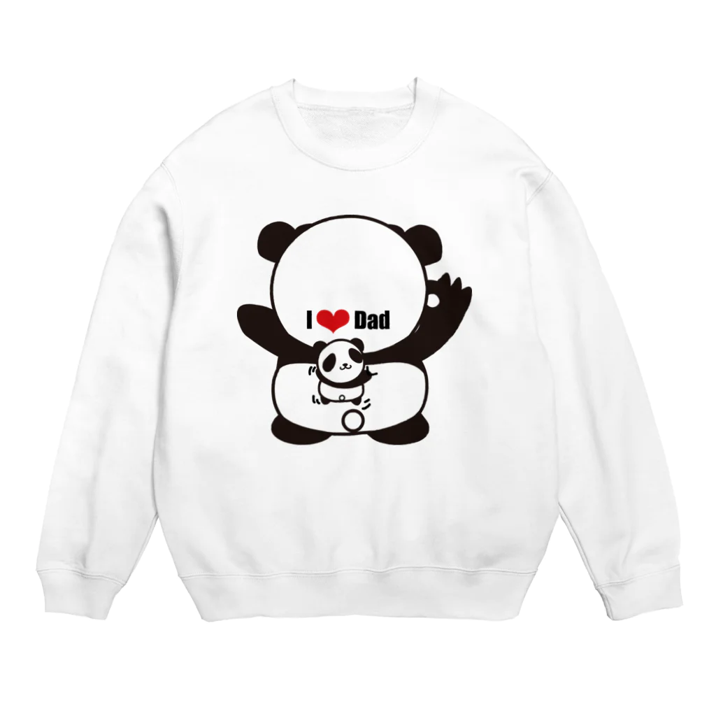 みやまる商店のpapaパンダの背中 Crew Neck Sweatshirt