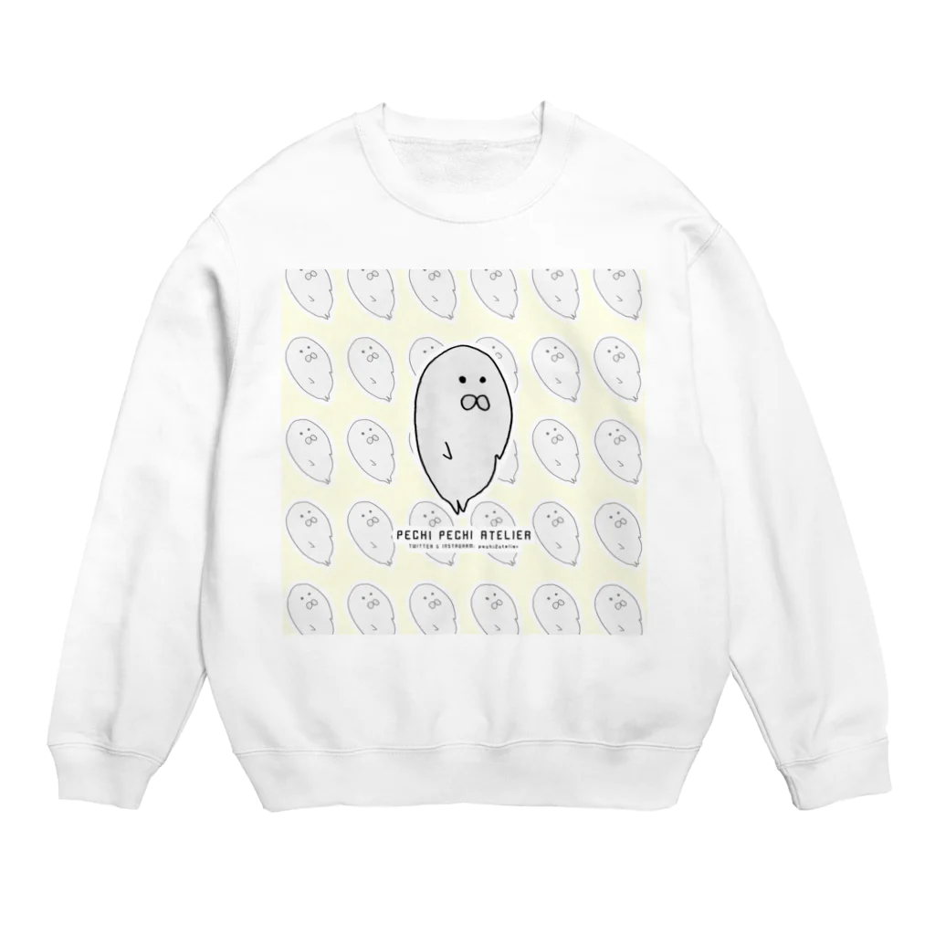 ぺちぺち工房 Pechi Pechi Atelierのあざらしがいっぱい(黄色Ver.) Crew Neck Sweatshirt