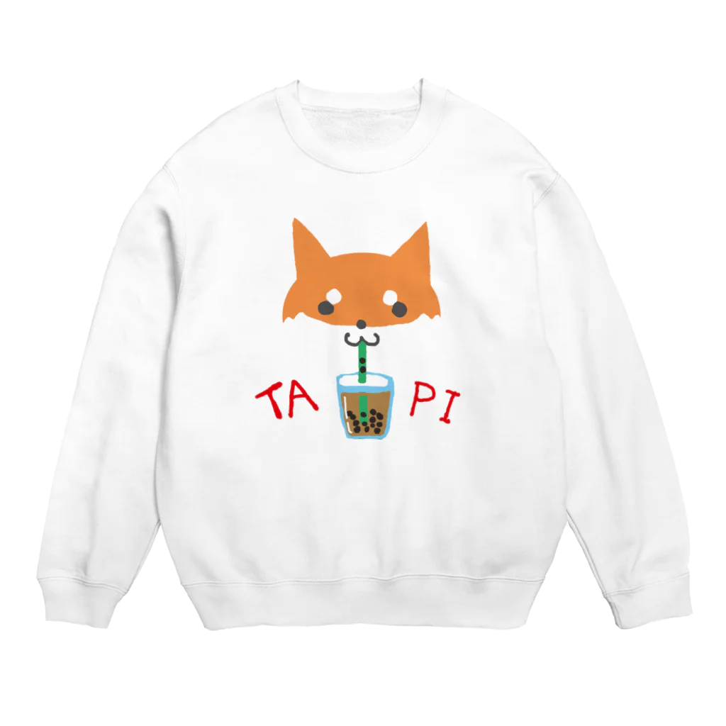 あずき母のタピ柴さん（赤柴） Crew Neck Sweatshirt