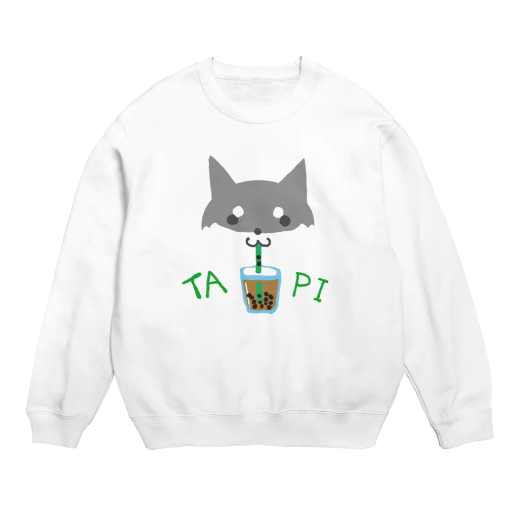 あずき母のタピ柴さん（黒柴） Crew Neck Sweatshirt