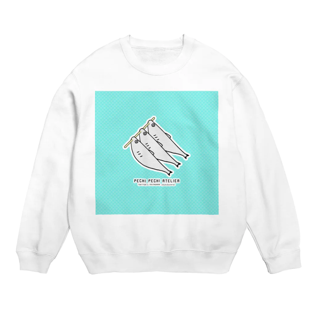 ぺちぺち工房 Pechi Pechi Atelierのししゃも すぺしゃるめすver. Crew Neck Sweatshirt