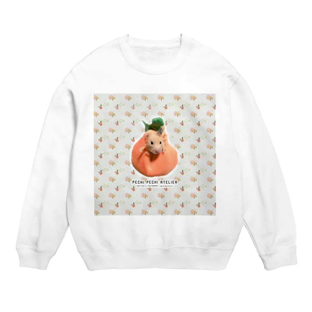 ぺちぺち工房 Pechi Pechi Atelierのハムスターの椿 Crew Neck Sweatshirt