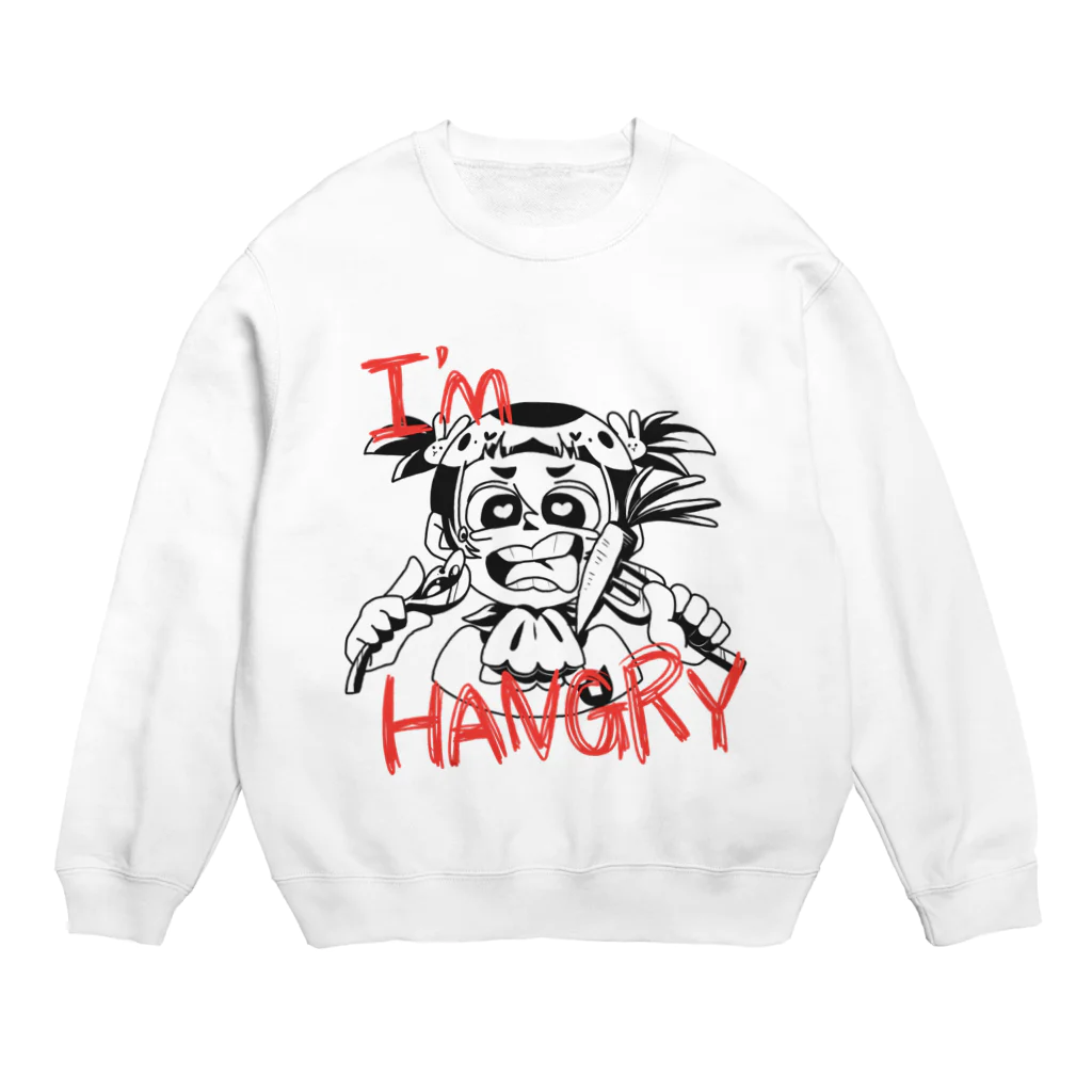 Cocohashop*のハラペコキッズ　モノクロ Crew Neck Sweatshirt