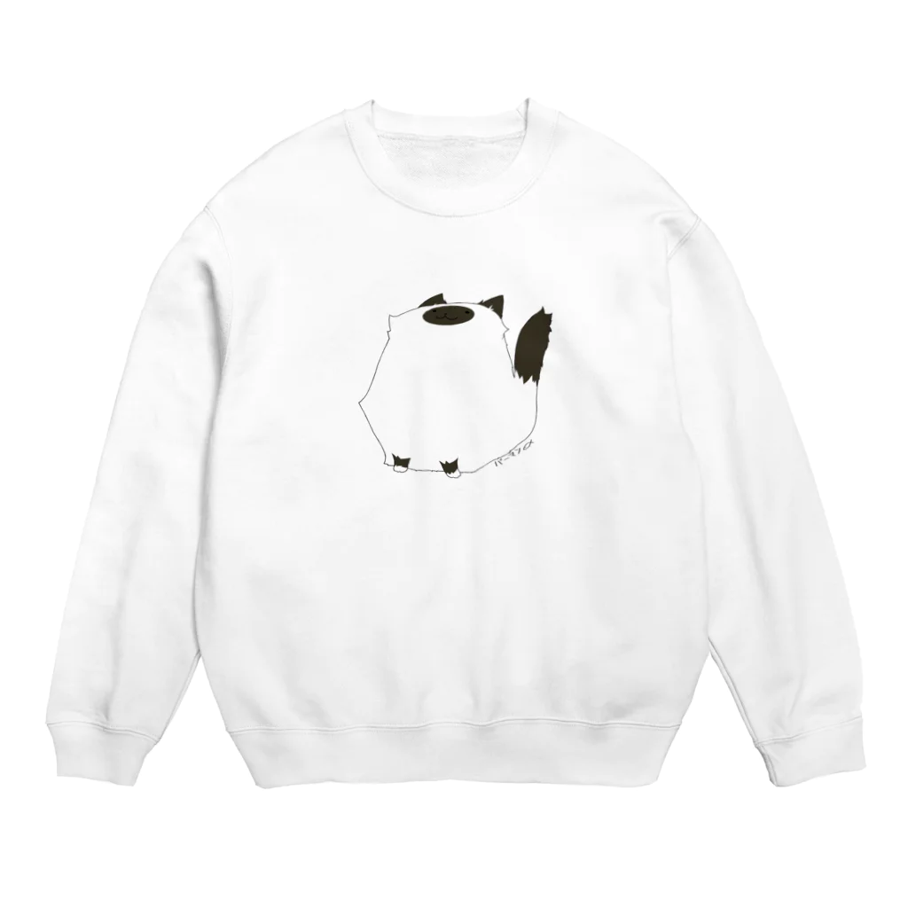 猫丸のしかくねこバーマン Crew Neck Sweatshirt