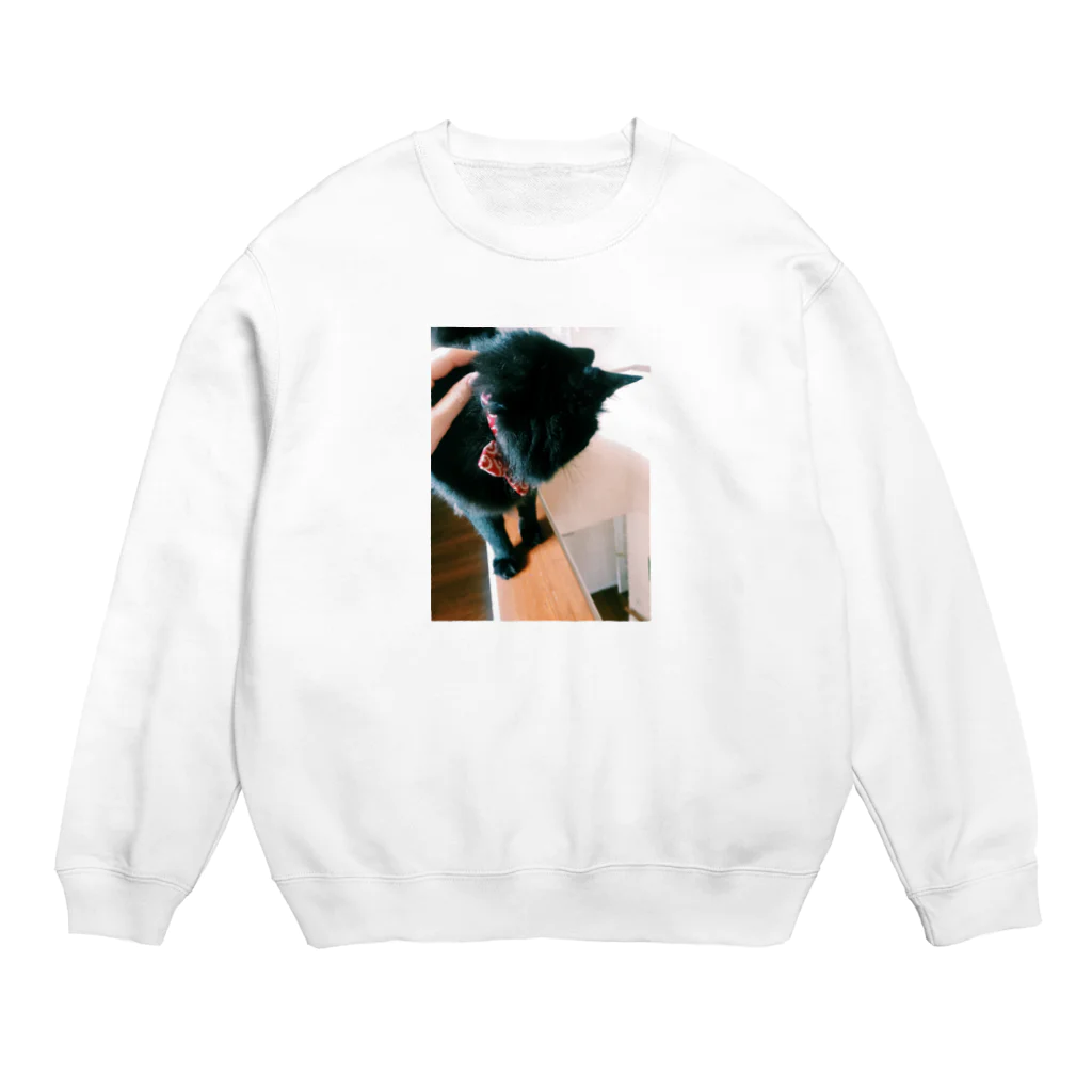 黒猫の住処の撫でられ黒猫シリーズ Crew Neck Sweatshirt