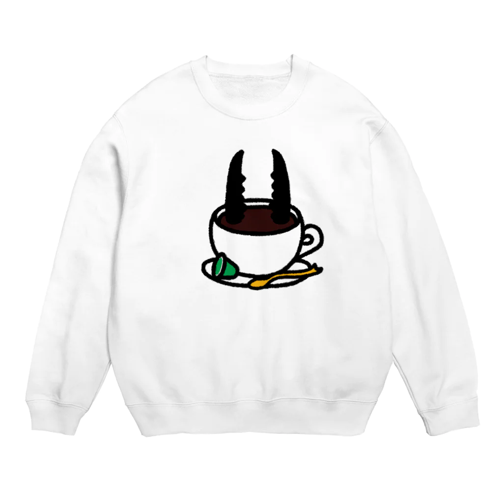 べれ {suzuri} ふぁなのクワガタコーヒー Crew Neck Sweatshirt