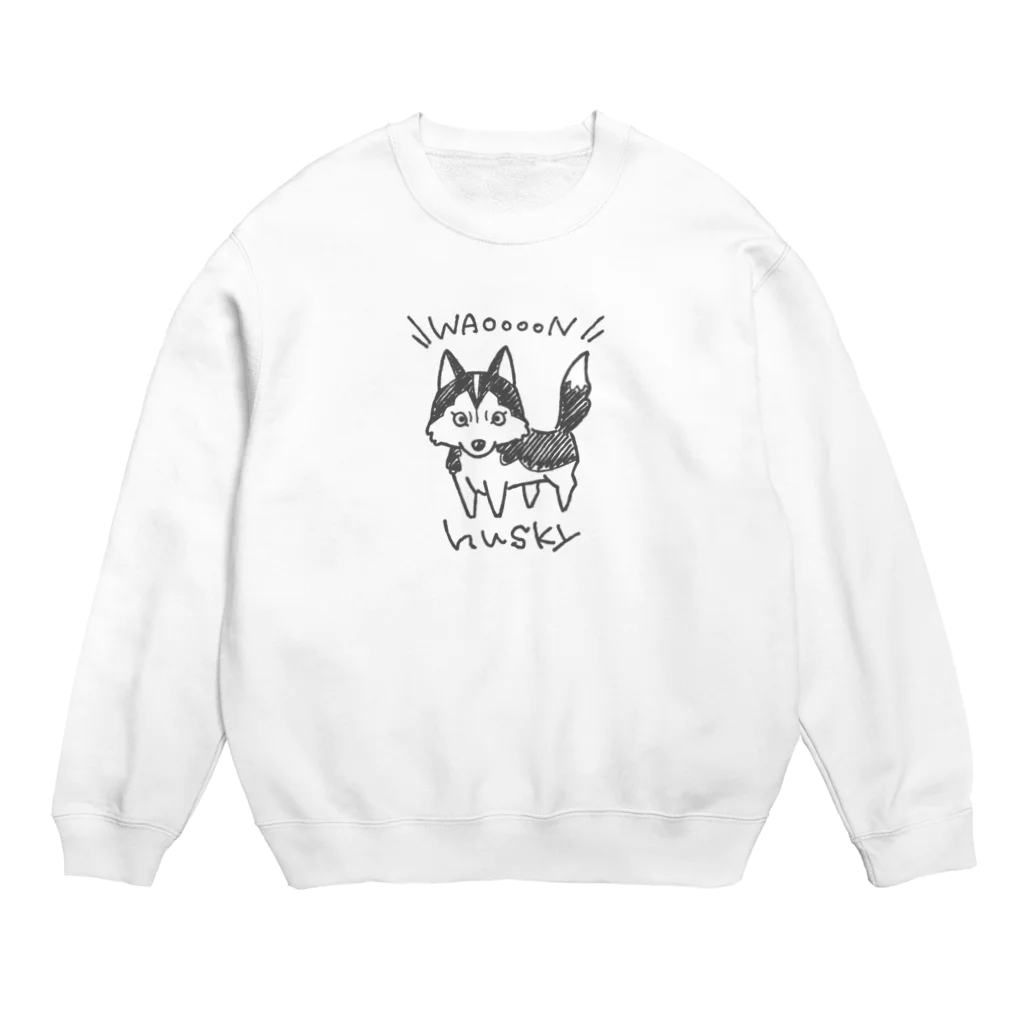 おとんのいぬちゃん　ハスキー Crew Neck Sweatshirt