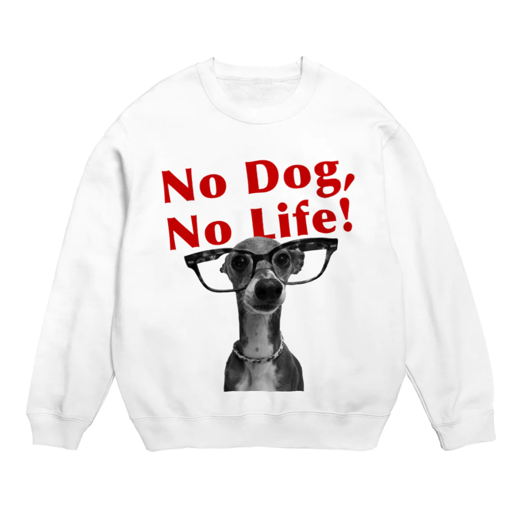 イロハのNo dog,No life! 赤 Crew Neck Sweatshirt