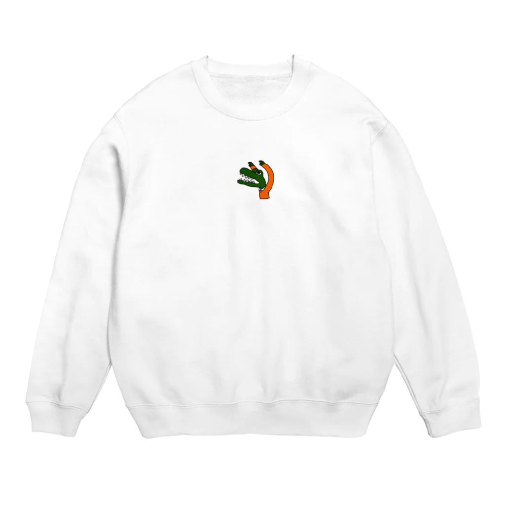 左利き5歳児の怒るワニ Crew Neck Sweatshirt