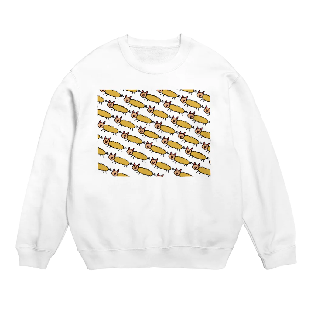 屋根裏ひみつ結社のエビフライくんいっぱい (WAROLIER-ワロリエ)  Crew Neck Sweatshirt