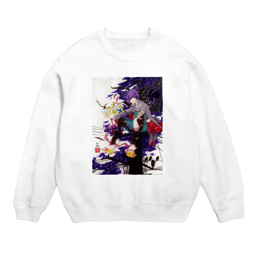 松(絵描き)の堕落ｼﾃ烏 Crew Neck Sweatshirt