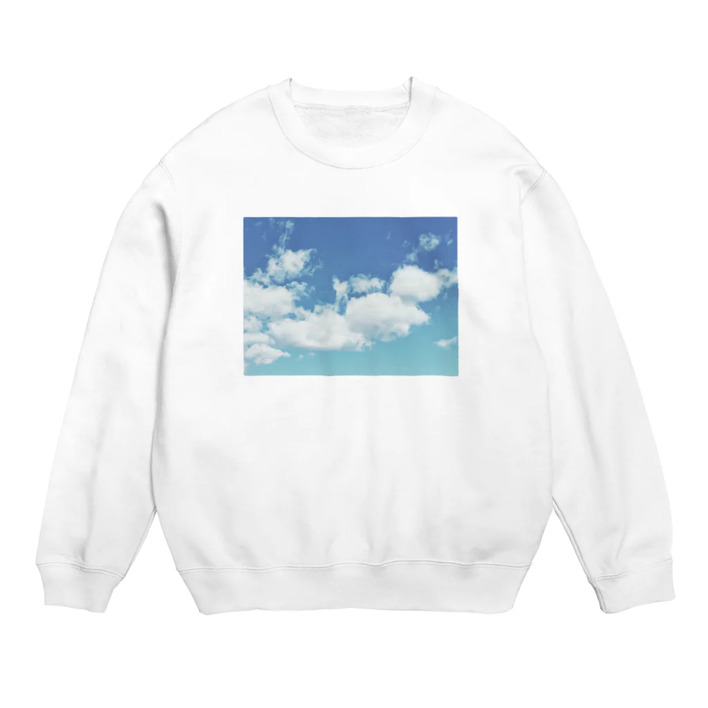 そら豆の気まぐれの青と白 Crew Neck Sweatshirt