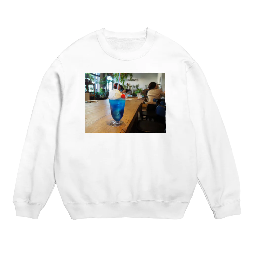 masaya_creamsodaの青いクリームソーダ  Crew Neck Sweatshirt