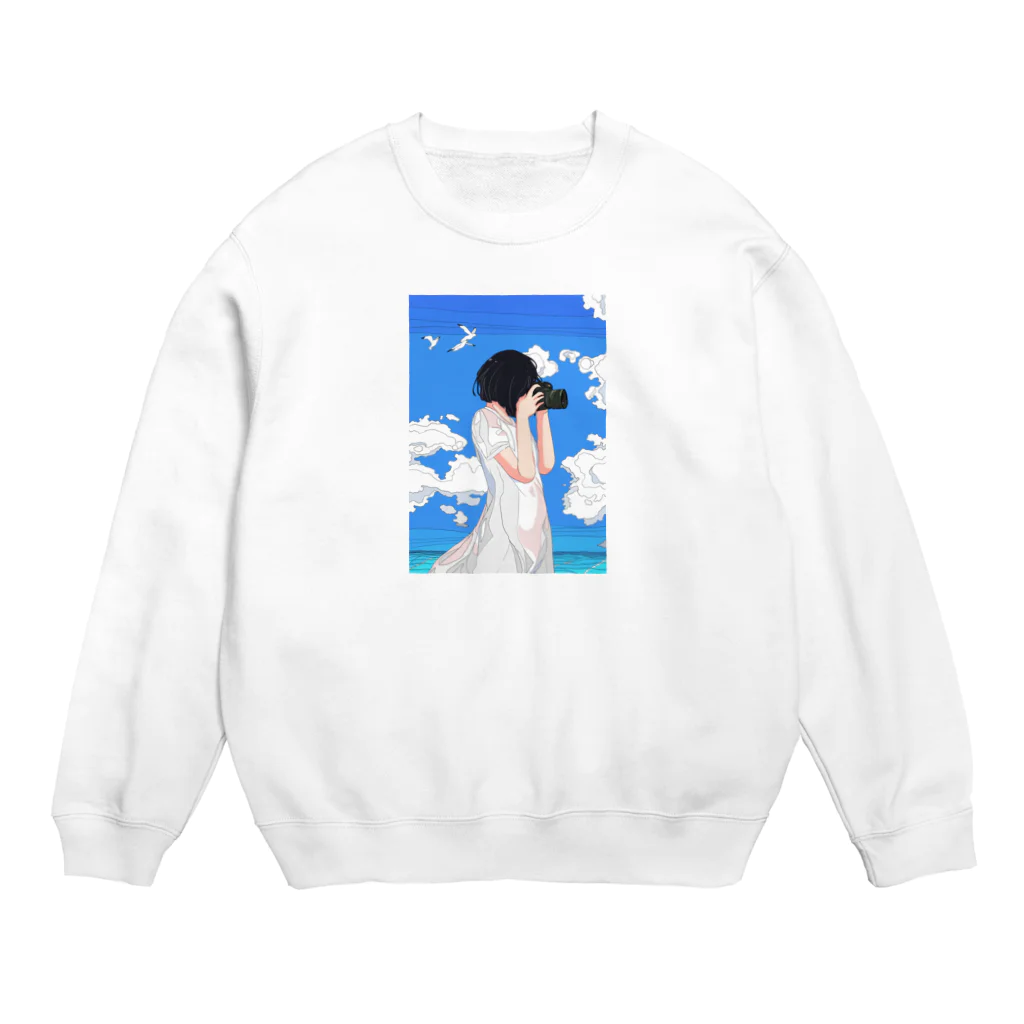 学生のカメラ女子 Crew Neck Sweatshirt