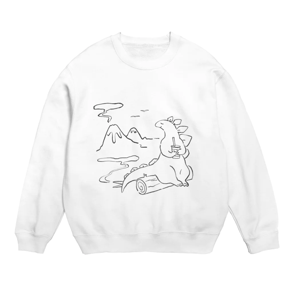 煮谷のいっぷく恐竜さん Crew Neck Sweatshirt