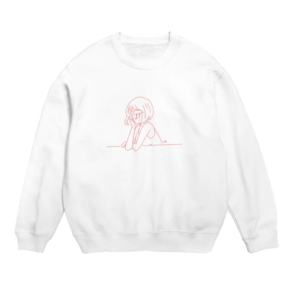 マチダタケルのSUZURIのお店のそろそろ夏も終わりガール Crew Neck Sweatshirt