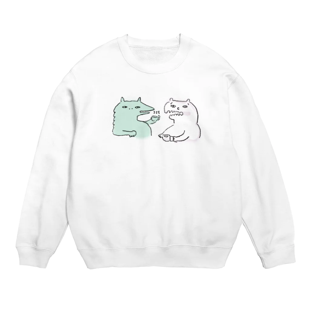 りゅうのすけの怪人のコーヒータイム Crew Neck Sweatshirt