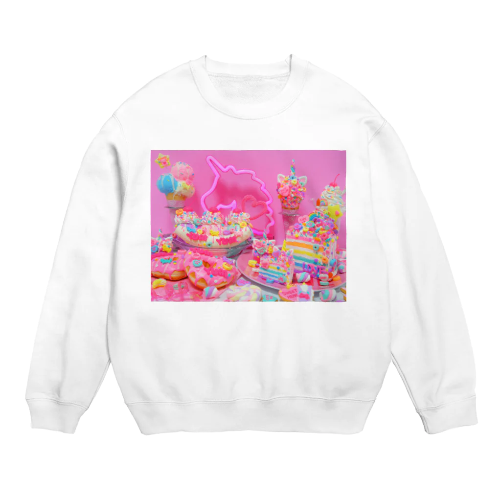 fancy fake sweets Marianne☆のユニコーンスイーツ💘 Crew Neck Sweatshirt