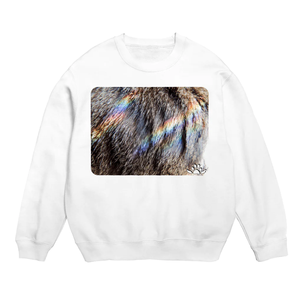 Cat in the Light（光の中の猫）の【猫】キジトラ模様と虹 Crew Neck Sweatshirt