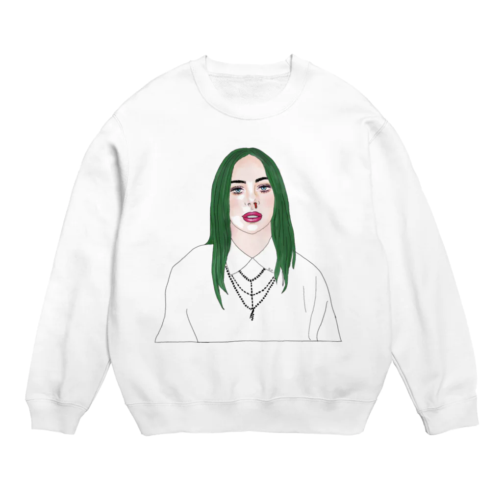 Girl_To_LadyのGreen Hair Girl Crew Neck Sweatshirt