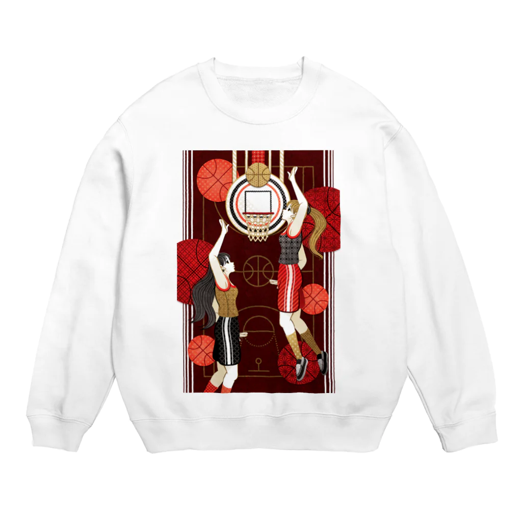 ねことりむし★CAT BIRD INSECTのBasketball girls（remake） Crew Neck Sweatshirt