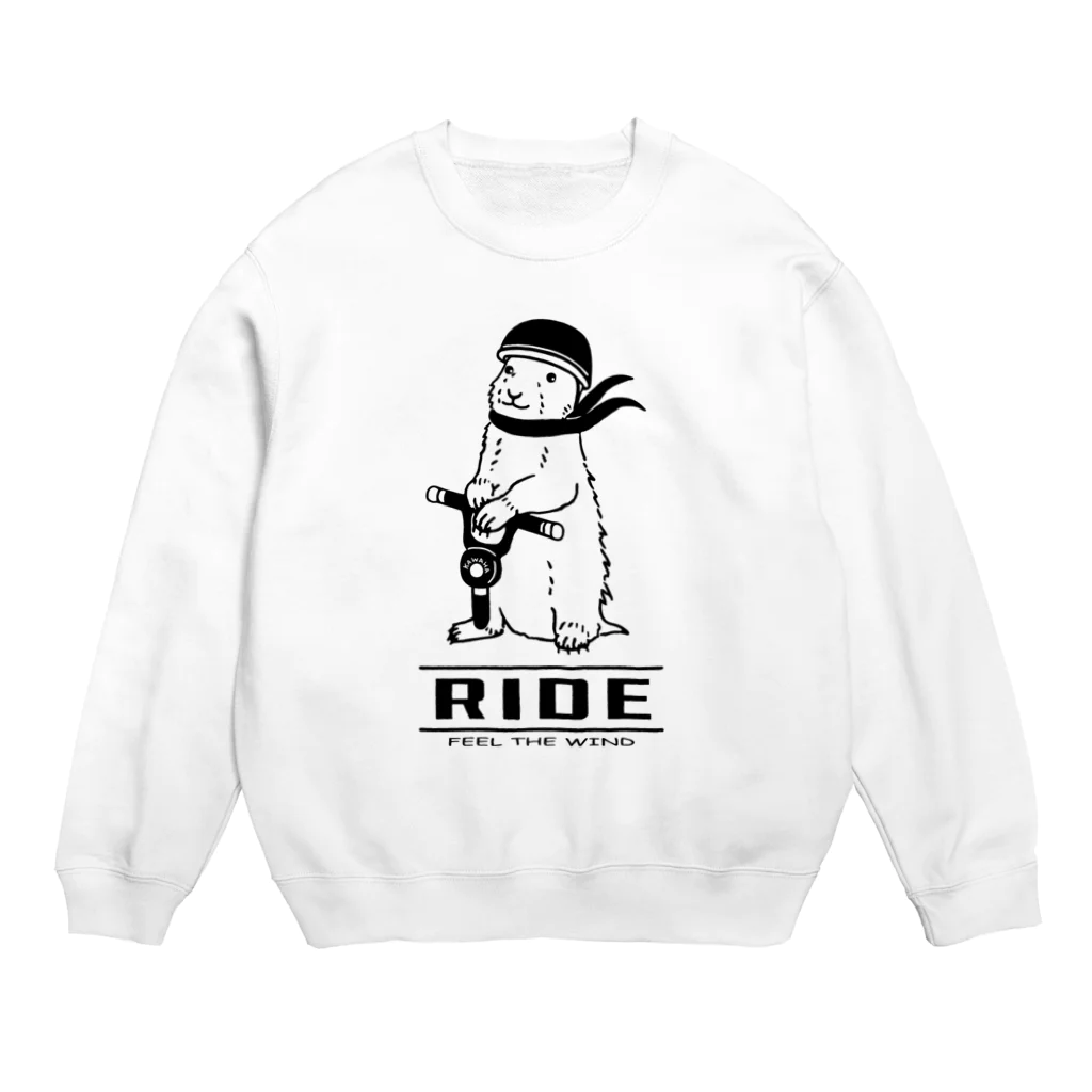 AliviostaのRIDE -feel the wind- 動物イラスト アメカジ バイク Crew Neck Sweatshirt