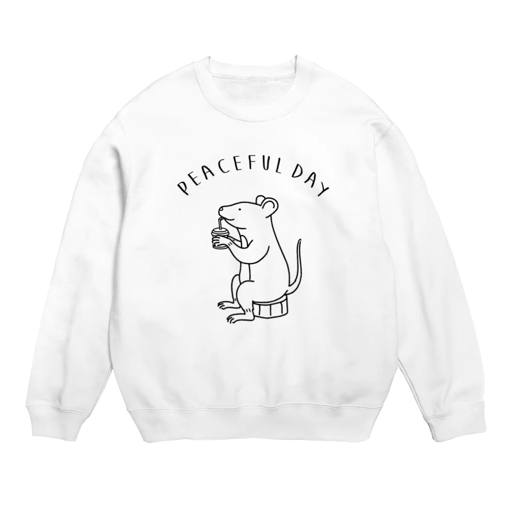 AliviostaのPeaceful Day ネズミ 動物イラスト Crew Neck Sweatshirt