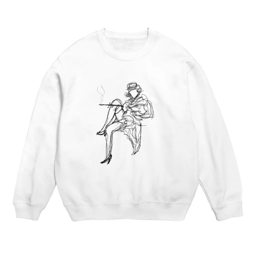 misosoupの本を読む女 Crew Neck Sweatshirt