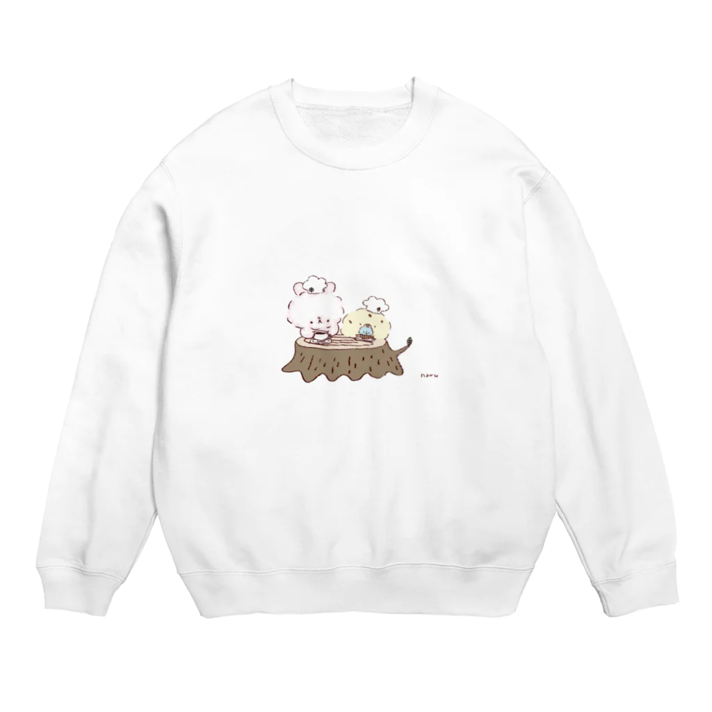 隠れ堂のうさぴよの団らん Crew Neck Sweatshirt