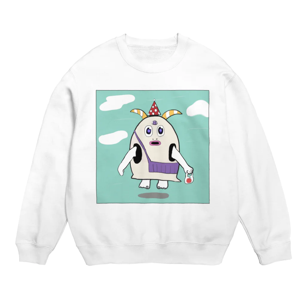 キツネの家の僧侶くん【お買い物】 Crew Neck Sweatshirt