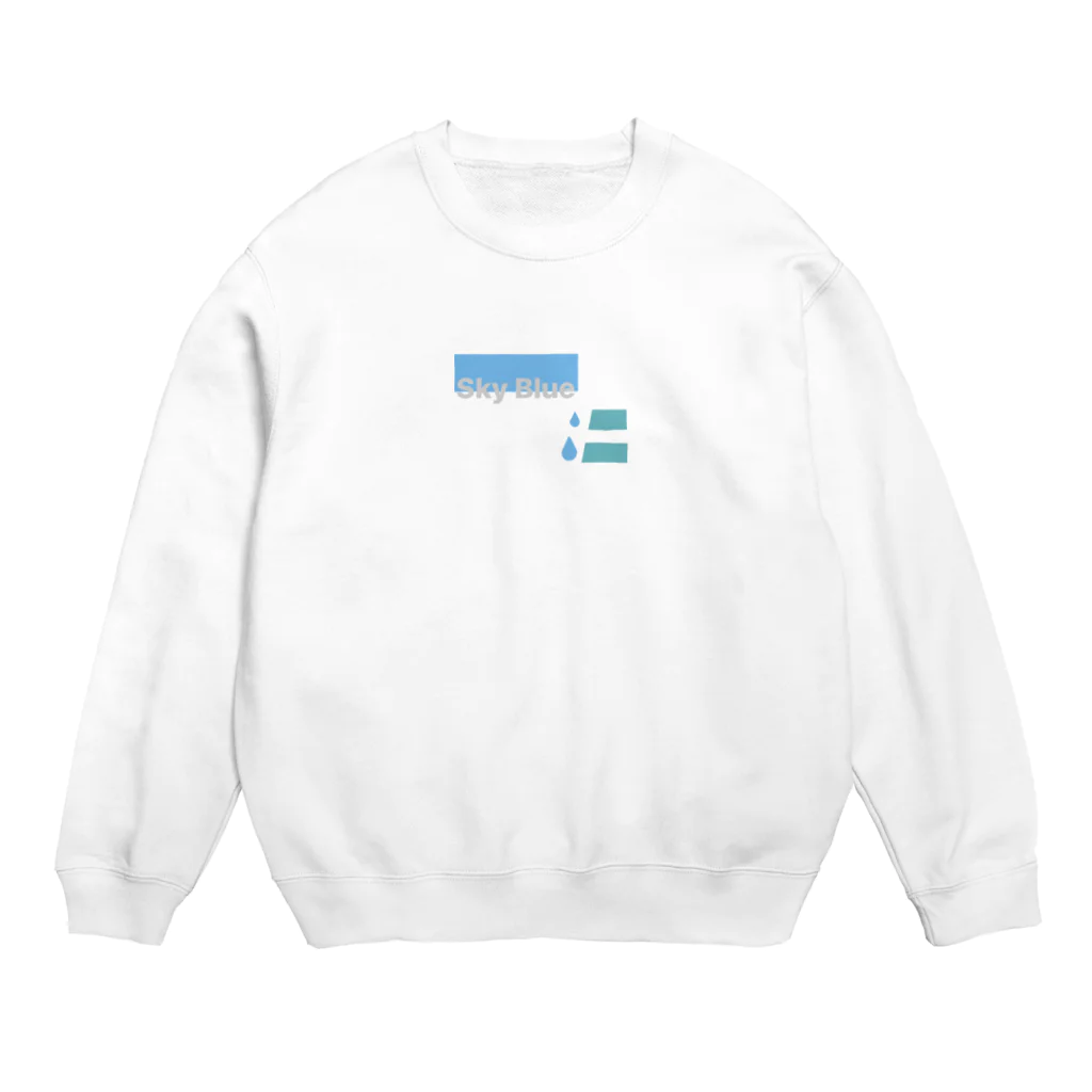 blueのskyblue  水色 Crew Neck Sweatshirt