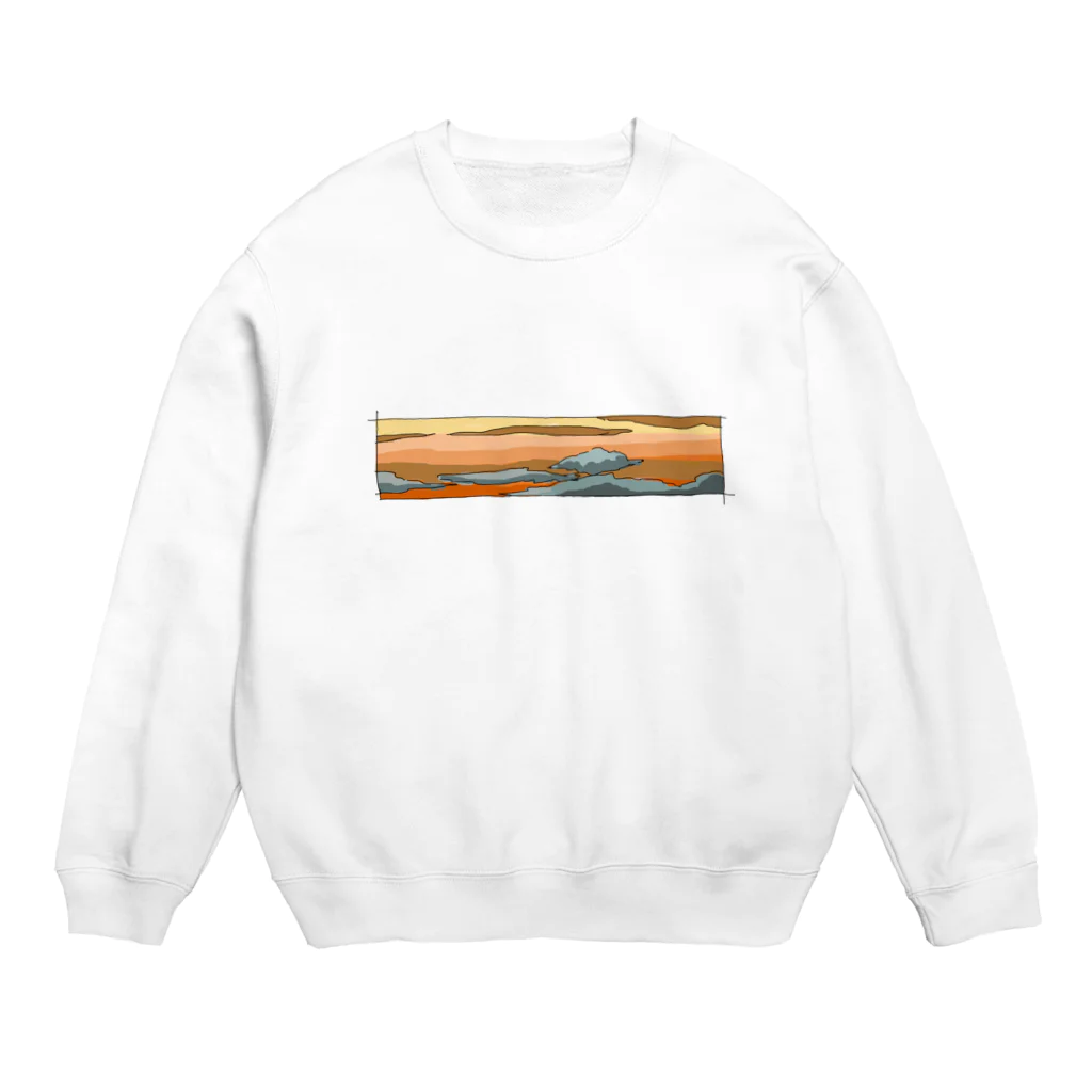 piece of ricecakeの夕焼け Crew Neck Sweatshirt