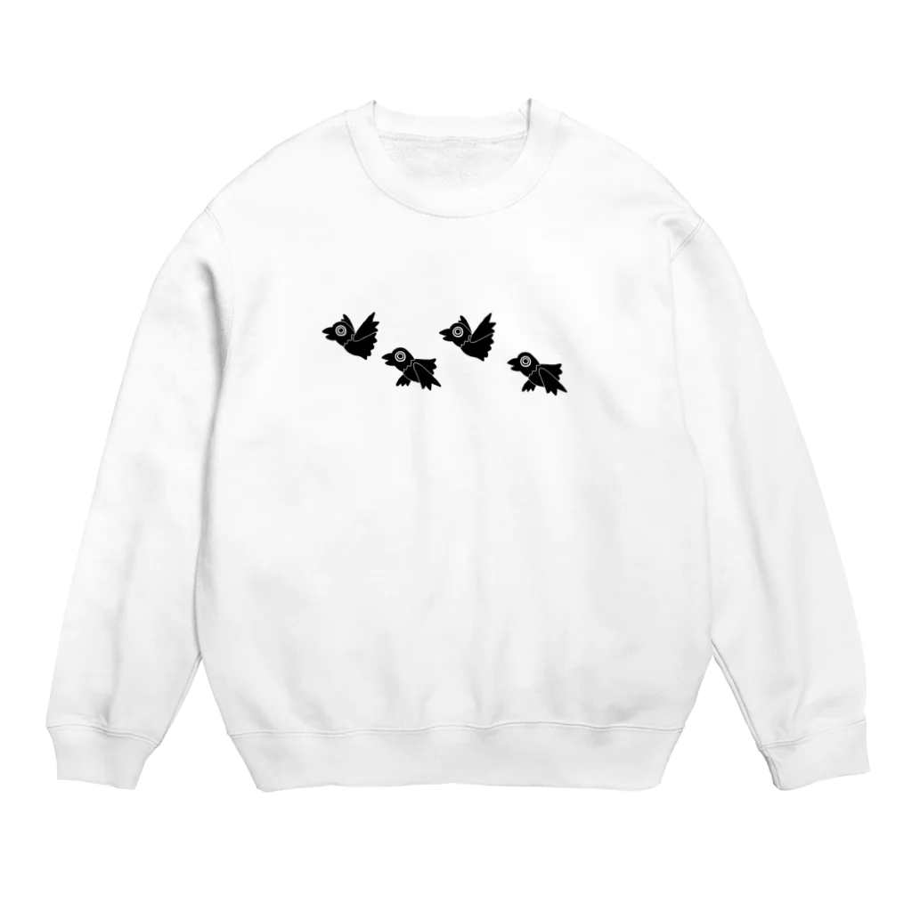 ウホホイ・ホイホーホのかわいいカラス Crew Neck Sweatshirt