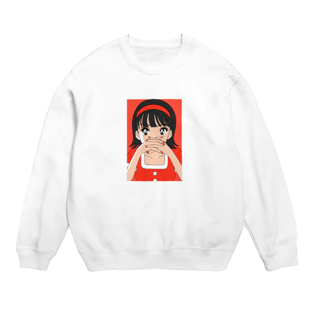 nsnの乙女のたくらみ（red） Crew Neck Sweatshirt