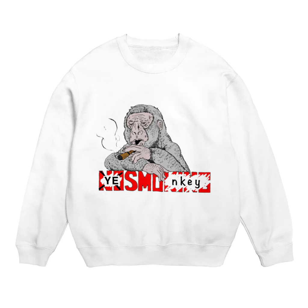 ばらっくんのNo Smoking Yes Monkey  Crew Neck Sweatshirt